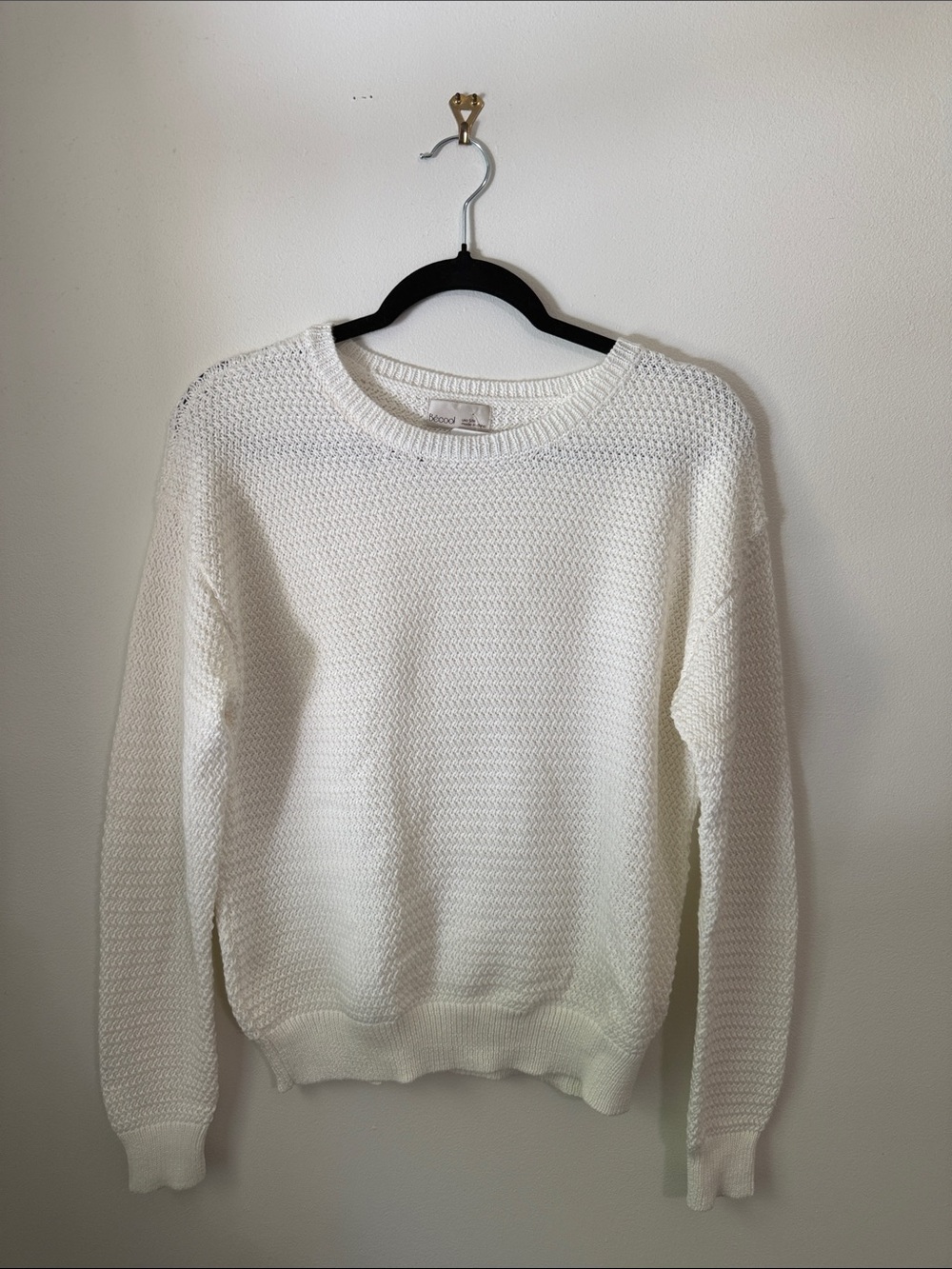Apricot Lane White Textured Crewneck Sweater